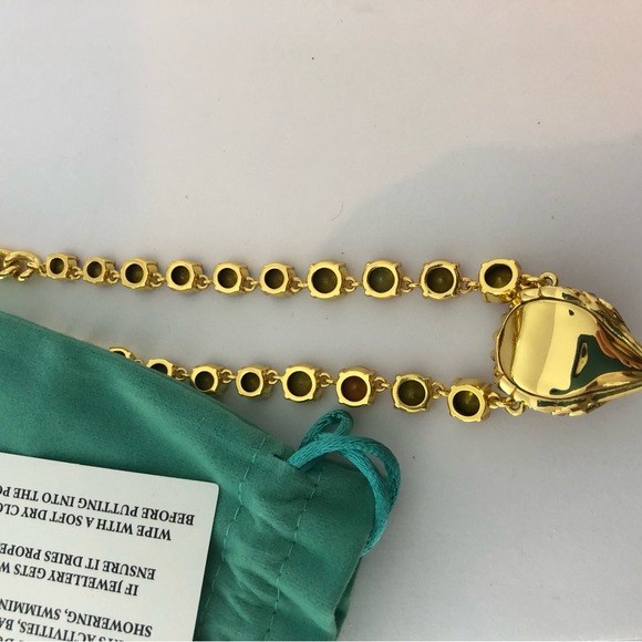 Kurt Geiger London Rainbow Multicolor Crystals Eagle Head Necklace Gold Tone - Picture 8 of 11